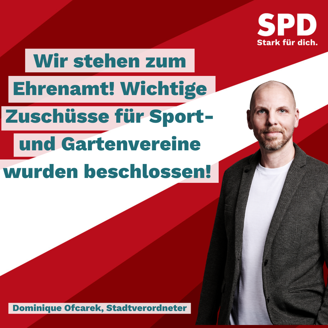 Wir stehen zum Ehrenamt! – Ausschuss für Sport & Freizeit beschließt wichtige Zuschüsse für Sport- und Gartenvereine