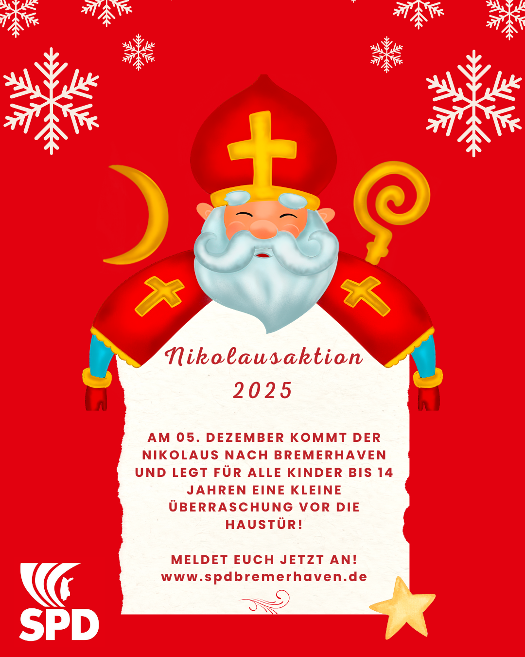 Nikolausaktion 2025 der Bremerhavener SPD: Jetzt Anmelden!