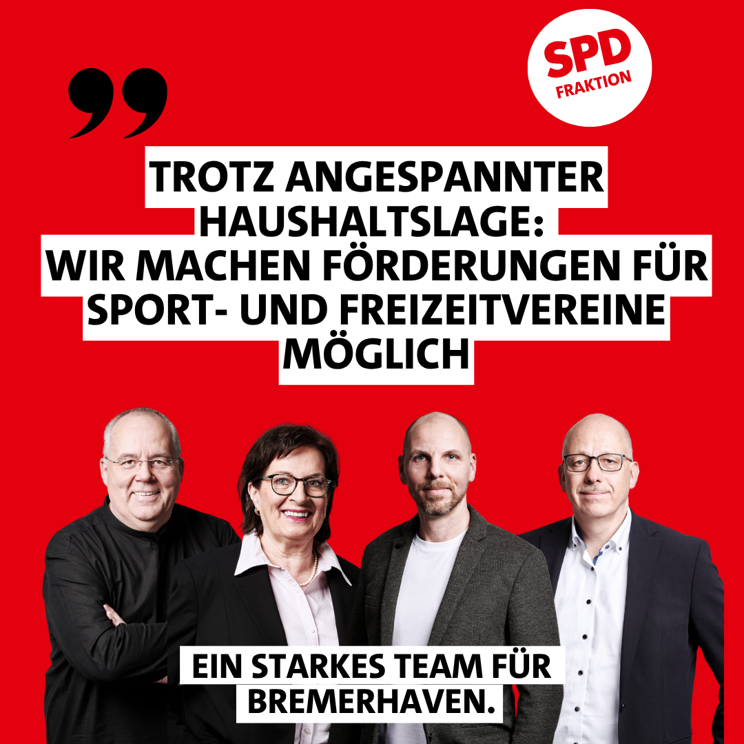 SPD-Fraktion: „Wir unterstützen die Infrastruktur unserer Sportvereine – trotz angespannter Haushaltslage“
