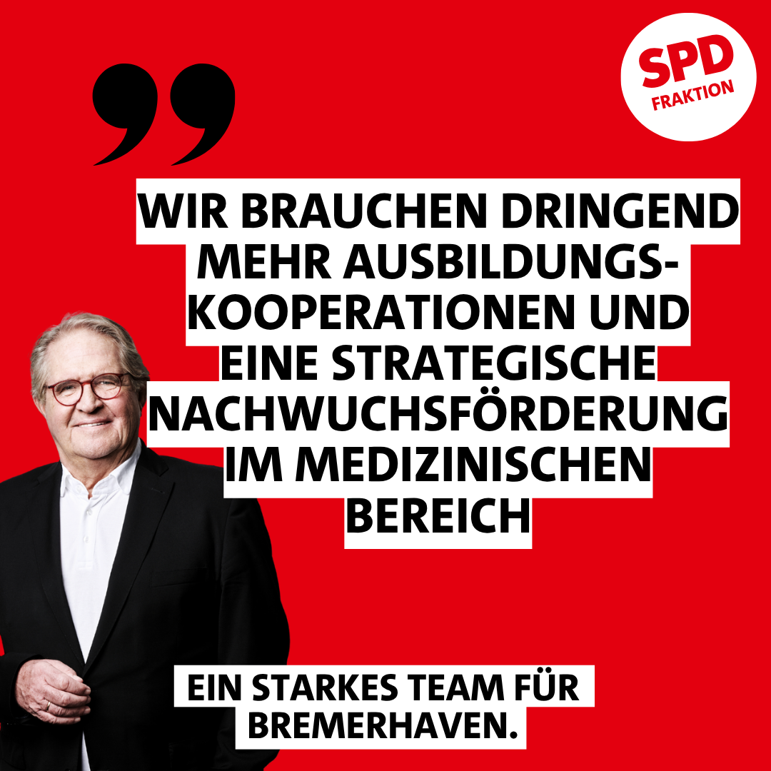 Jörn Hoffmann (SPD) kritisiert Senatorin Bernhard (Die Linke) wegen unzureichender Ausbildungskooperationen und Nachwuchsförderung im medizinischen Bereich
